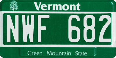 VT license plate NWF682