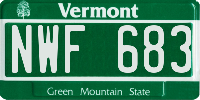 VT license plate NWF683