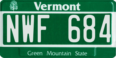 VT license plate NWF684