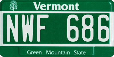 VT license plate NWF686