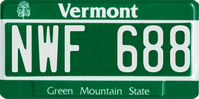 VT license plate NWF688