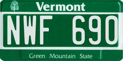 VT license plate NWF690