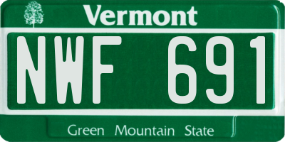 VT license plate NWF691