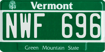 VT license plate NWF696