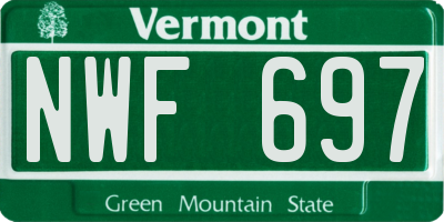 VT license plate NWF697