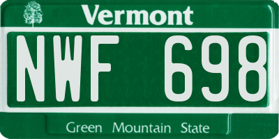 VT license plate NWF698