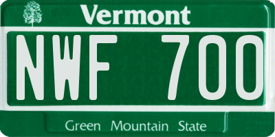 VT license plate NWF700