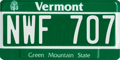 VT license plate NWF707