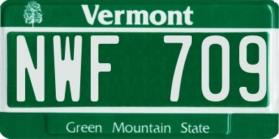 VT license plate NWF709