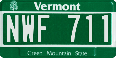 VT license plate NWF711