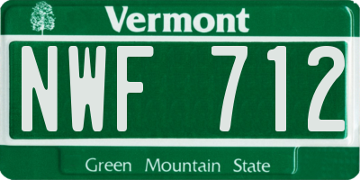 VT license plate NWF712