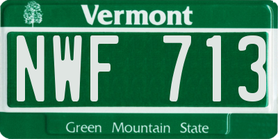 VT license plate NWF713