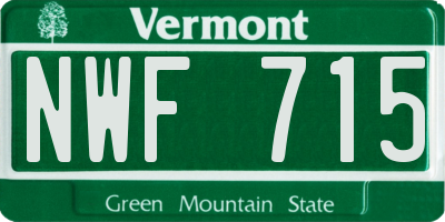 VT license plate NWF715