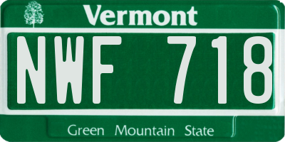 VT license plate NWF718