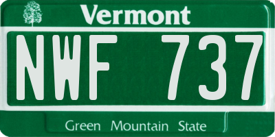 VT license plate NWF737
