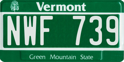 VT license plate NWF739