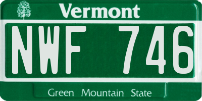 VT license plate NWF746
