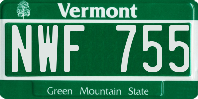 VT license plate NWF755