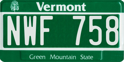 VT license plate NWF758