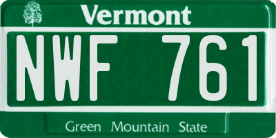 VT license plate NWF761