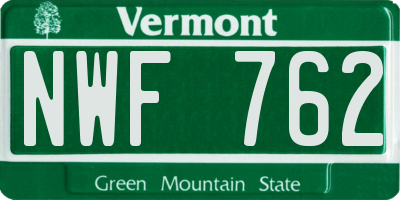 VT license plate NWF762