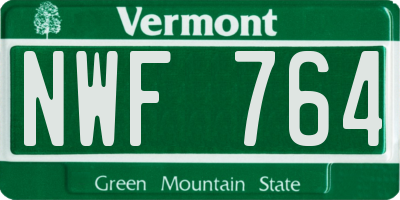 VT license plate NWF764