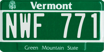 VT license plate NWF771