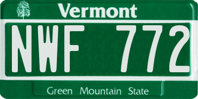 VT license plate NWF772
