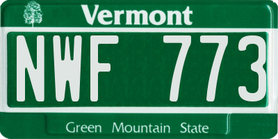 VT license plate NWF773
