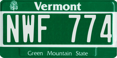 VT license plate NWF774