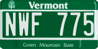 VT license plate NWF775