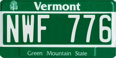 VT license plate NWF776