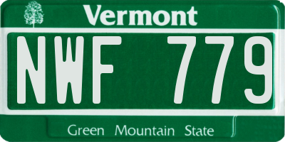 VT license plate NWF779