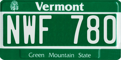 VT license plate NWF780