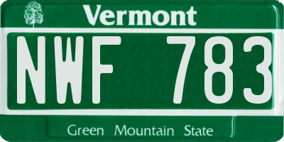 VT license plate NWF783