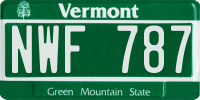VT license plate NWF787