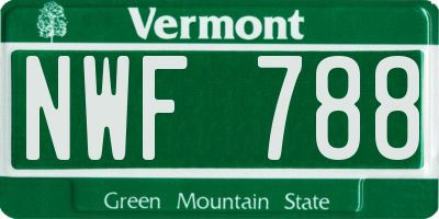 VT license plate NWF788
