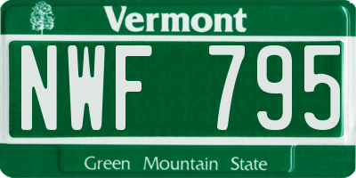 VT license plate NWF795