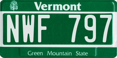VT license plate NWF797