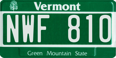 VT license plate NWF810