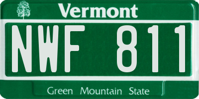 VT license plate NWF811