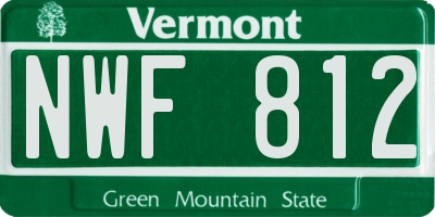 VT license plate NWF812