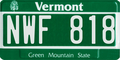 VT license plate NWF818