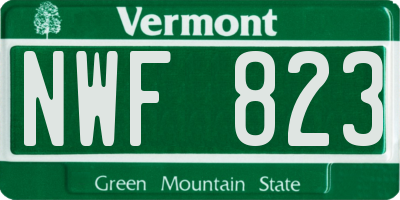 VT license plate NWF823
