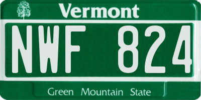 VT license plate NWF824