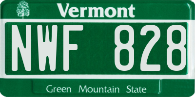 VT license plate NWF828