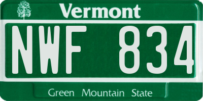 VT license plate NWF834