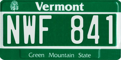 VT license plate NWF841