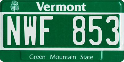 VT license plate NWF853