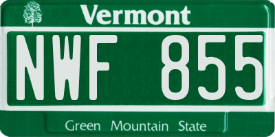 VT license plate NWF855